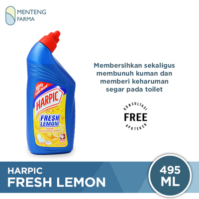 Harpic Fresh Lemon 495 ML - Pembersih Toilet Efektif Membunuh Kuman - Menteng Farma
