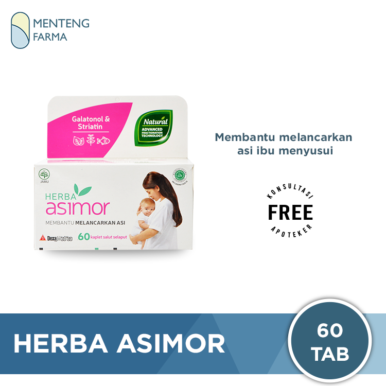 Herba Asimor 60 Kaplet - Suplemen ASI Booster / Pelancar ASI - Menteng Farma