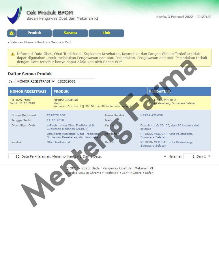 Herba Asimor 60 Kaplet - Suplemen ASI Booster / Pelancar ASI - Menteng Farma