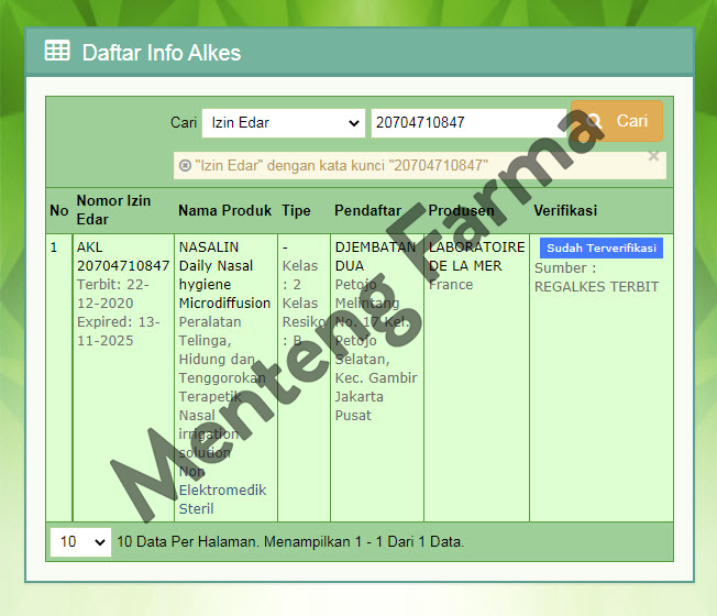 Nasalin Daily Nasal Hygiene Microdiffusion Spray 100 mL - Pembersih Rongga Hidung - Menteng Farma