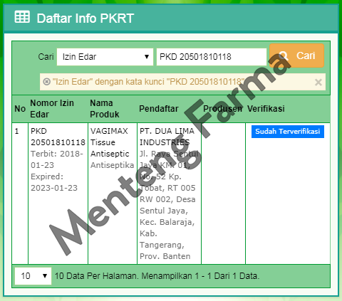 Vagimax Tissue Khusus Wanita - Tisu Basah Pembersih Kewanitaan - Menteng Farma