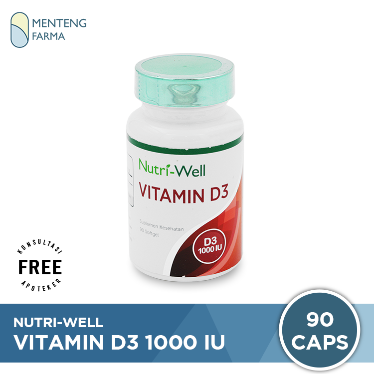 Nutriwell Vitamin D3 1000IU - Membantu Meningkatkan Imunitas Tubuh - Menteng Farma