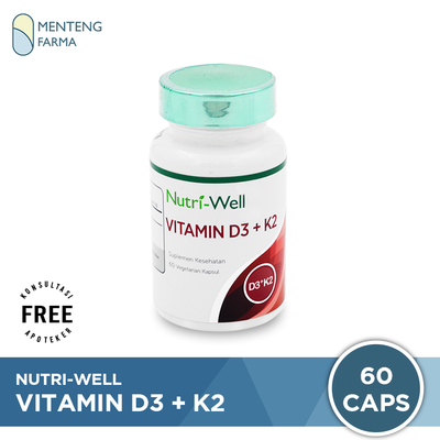 Nutriwell Vitamin D3 + K2 - Menjaga Kesehatan Tulang - Menteng Farma