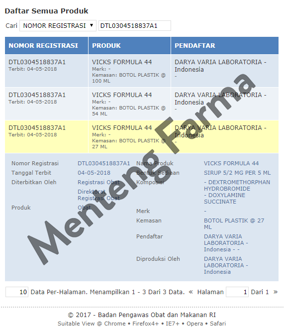 Vicks Formula 44 Sirup Obat Batuk 100 mL - Menteng Farma