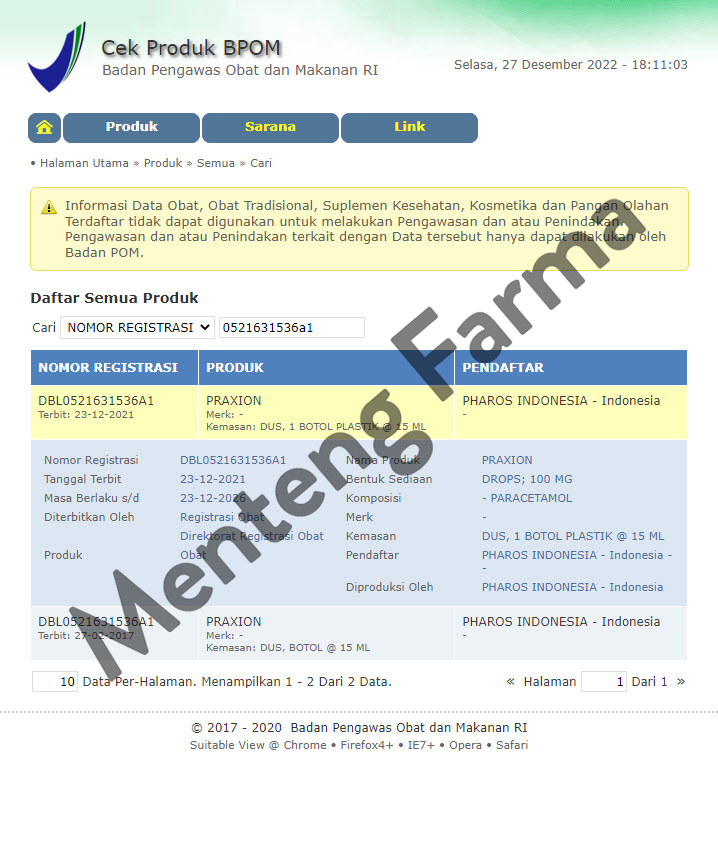 Praxion Drops 15 ml - Sirup Pereda Demam dan Nyeri pada Anak - Menteng Farma