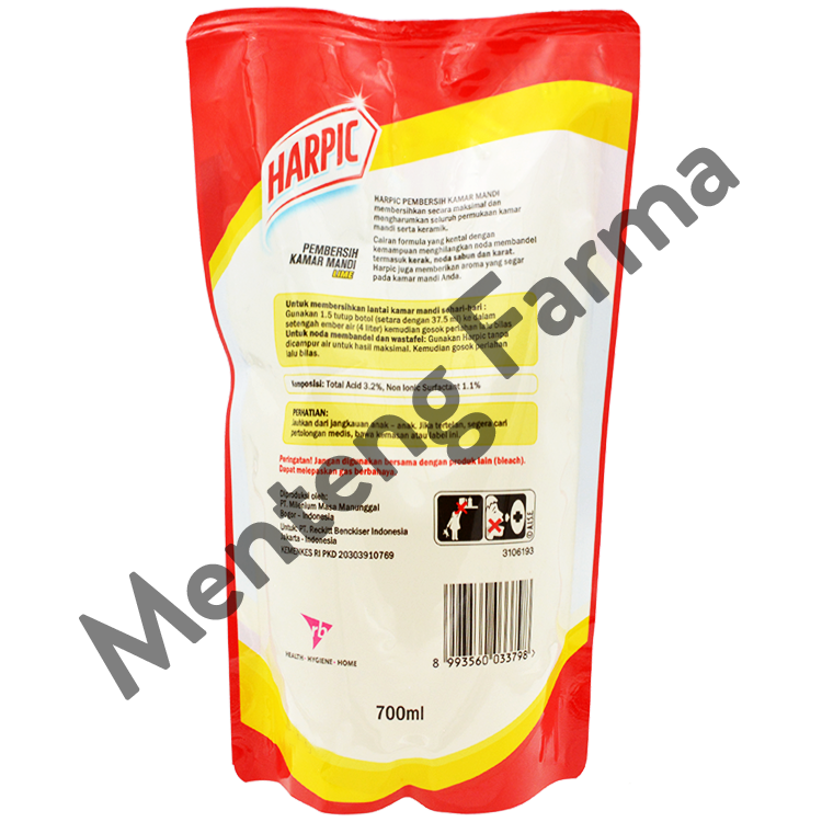 Harpic Lime Pouch 700 ML - Pembersih Kamar Mandi Efektif Membunuh Kuman - Menteng Farma