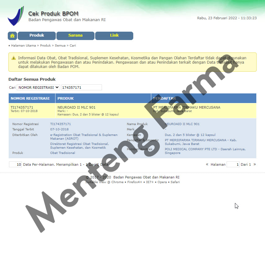 Neuroaid II (MLC 901) Strip 12 Kapsul - Menteng Farma