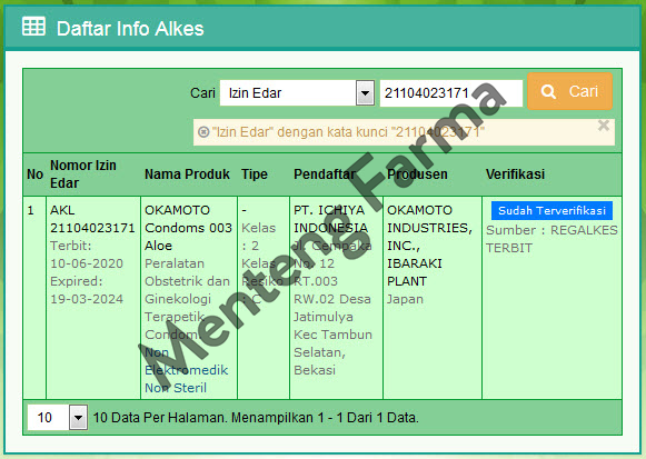 Kondom Okamoto 003 Aloe 3 Pcs - Dengan Aloe Vera Essense - Menteng Farma
