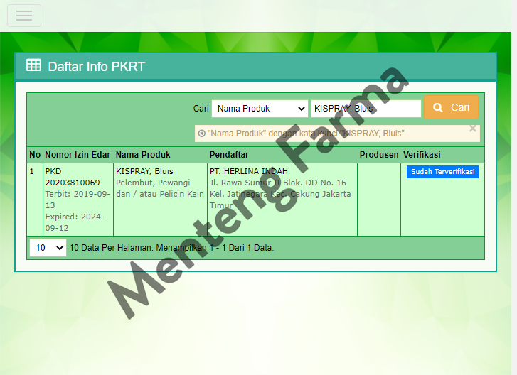 Kispray Pewangi dan Pelembut Botol Bluis 318 mL - Pewangi dan Pelembut Pakaian - Menteng Farma