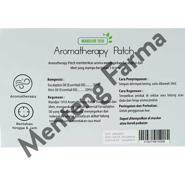 Mandjur 1918 Aromatherapy Patch Eucalyptus Sachet (12 Patch) - Menteng Farma