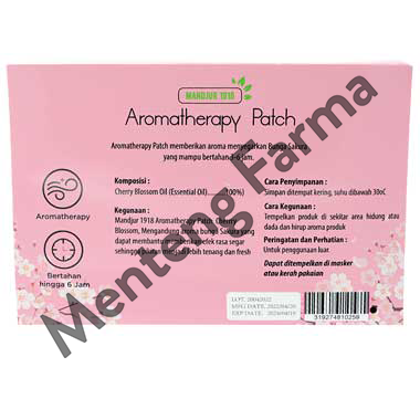 Mandjur 1918 Aromatherapy Patch Cherry Blossom Sachet (12 Patch) - Menteng Farma