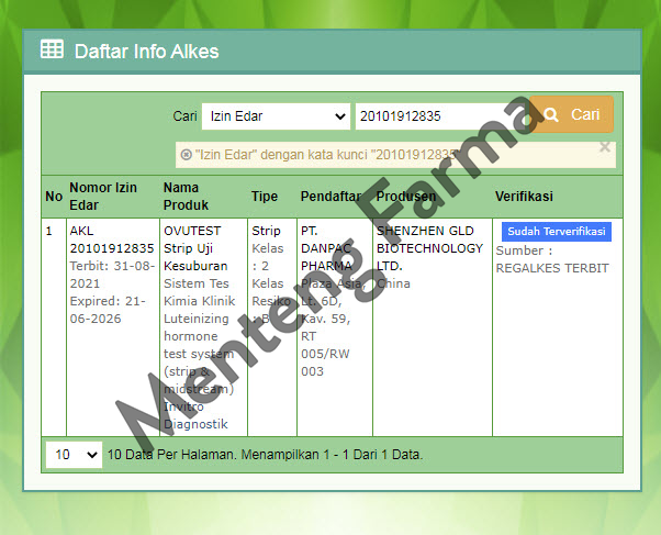 Ovutest Strip Alat Uji Masa Subur - Alat Test Kesuburan Sekali Pakai - Menteng Farma