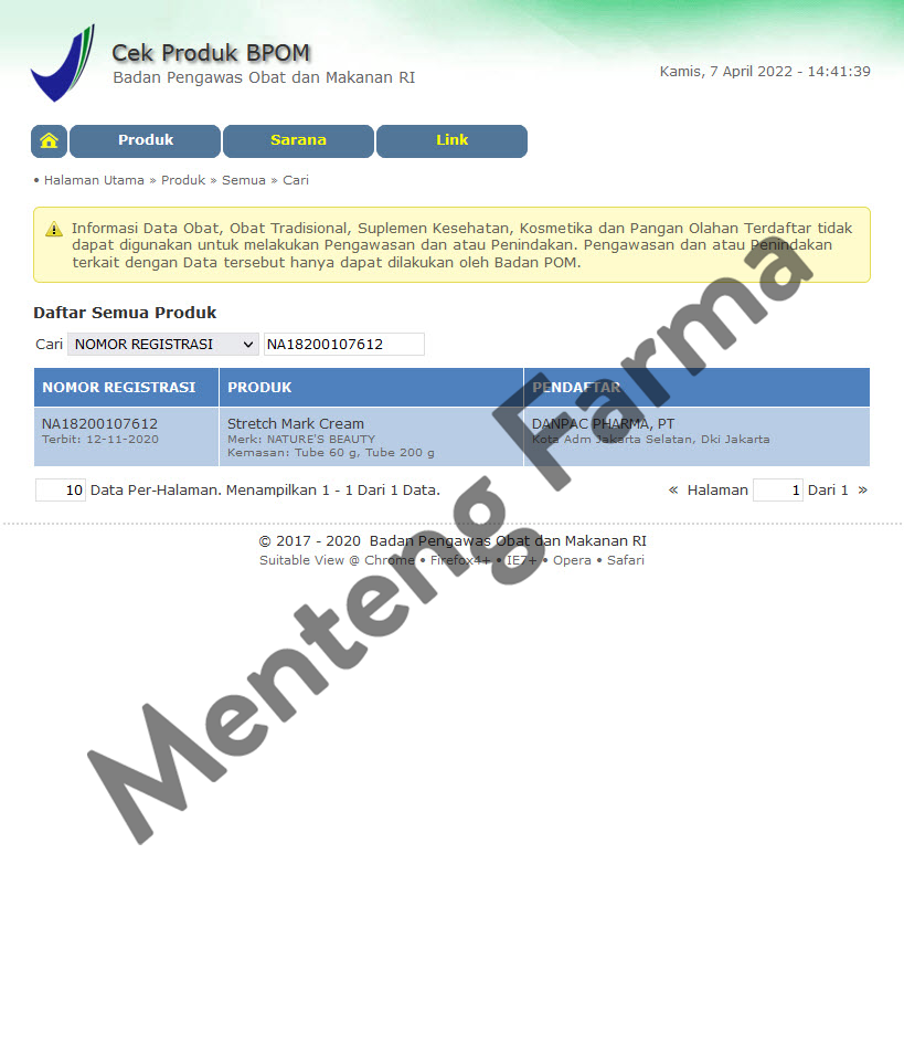 Nature's Beauty Stretch Mark Cream 200 Gr - Krim Stretch Mark - Menteng Farma