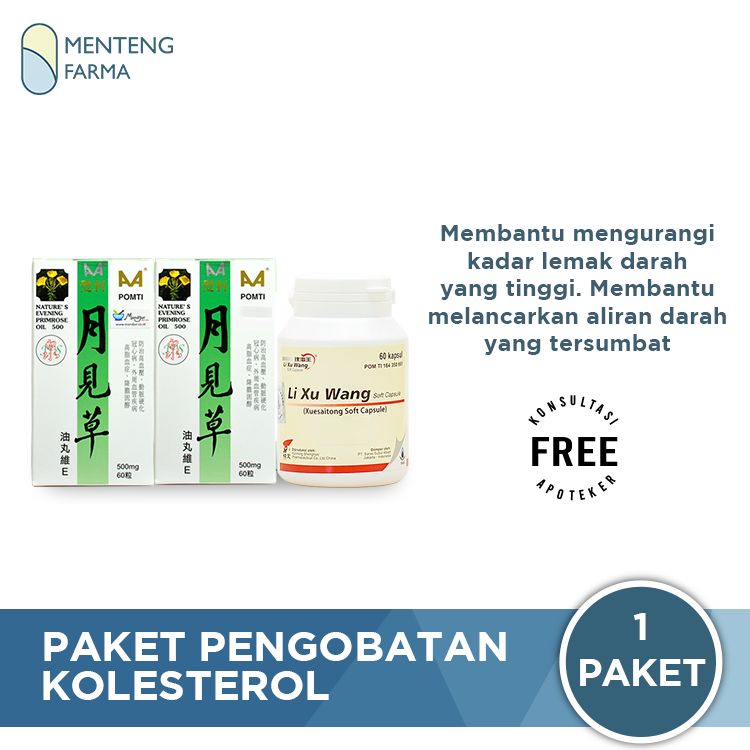 Paket Pengobatan Kolesterol - Mengurangi Kadar Lemak Darah - Menteng Farma