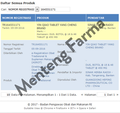 High Strength Yinqiao - Obat Pereda Panas / Demam - Menteng Farma