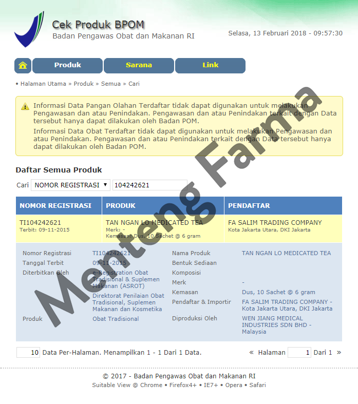 Tan Ngan Lo Medicated Tea (Ubat Akar Akar Teh Sejuk Cap Tan Ngan Lo) - Menteng Farma
