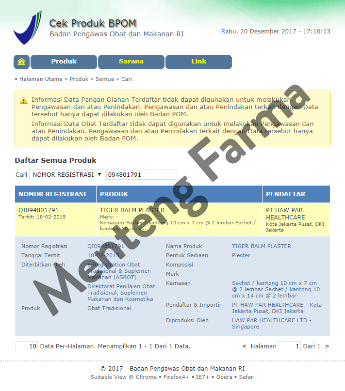 Tiger Balm Plaster (Cool) - Koyo Pereda Nyeri Otot / Sendi, Keseleo - Menteng Farma