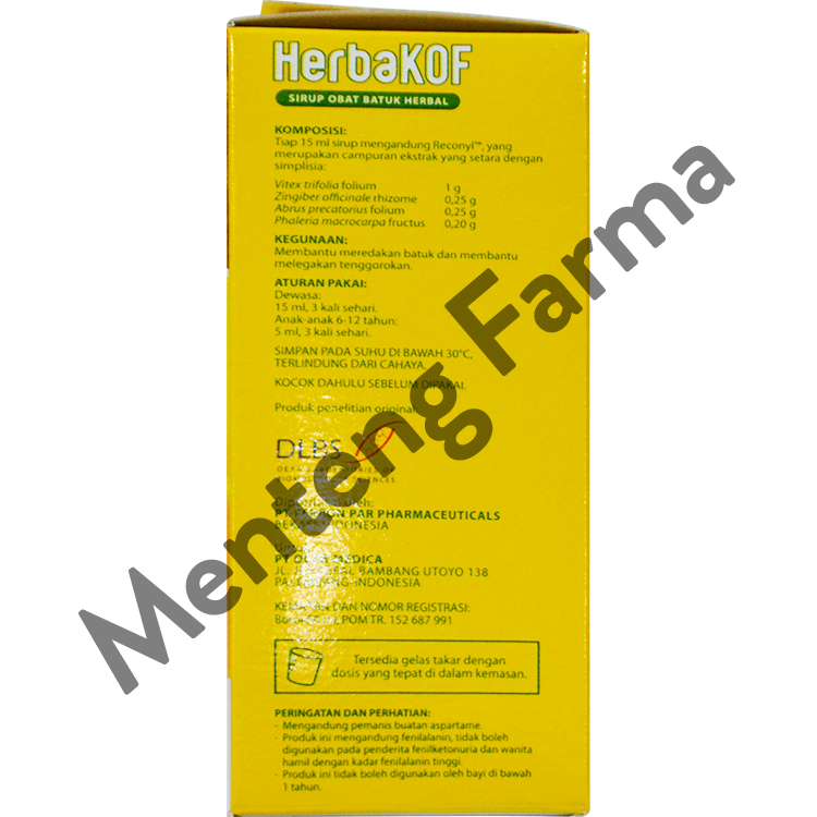 HerbaKOF Syrup 60 ML - Sirup Obat Batuk Herbal - Menteng Farma