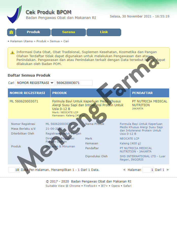 Nutricia Neocate LCP 400 gram - Susu Formula Khusus Bayi Alergi Susu Sapi (0 - 12 Bln) - Menteng Farma