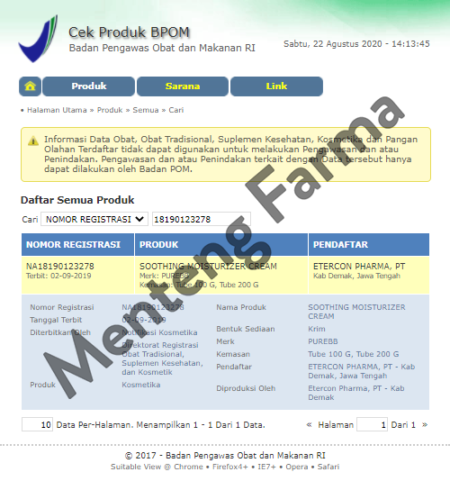 Pure Baby Soothing Moisturizer Cream 200 Gr - Krim Pelembab Kulit Bayi - Menteng Farma