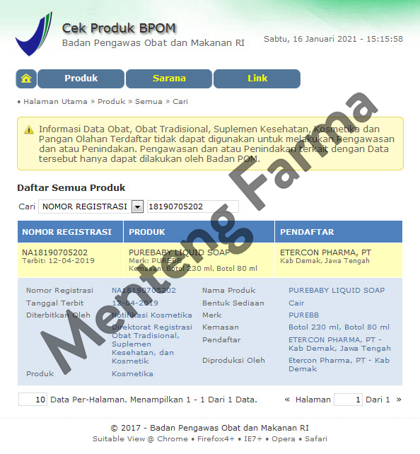 Pure Baby Liquid Soap 230 mL - Sabun Mandi Cair Bayi Kulit Sensitif - Menteng Farma