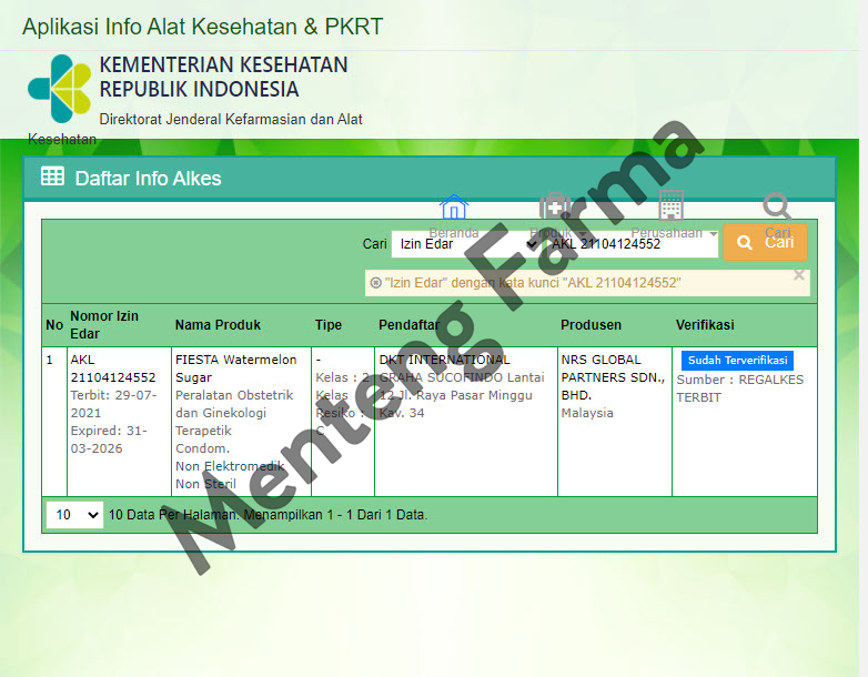 Kondom Fiesta Watermelon - Aroma dan Rasa Semangka Manis - Menteng Farma
