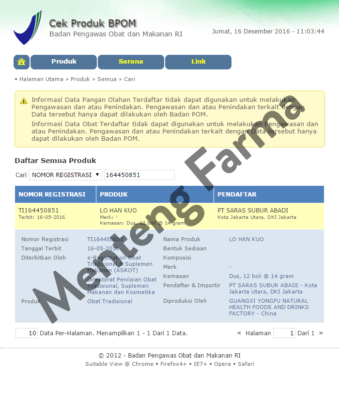 Lo Han Kuo Infusion - Pereda Panas Dalam dan Sakit Tenggorokan - Menteng Farma