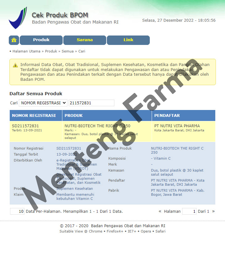 The Right C 250 mg 30 Kaplet - Suplemen Vitamin C Jaga Daya Tahan Tubuh - Menteng Farma