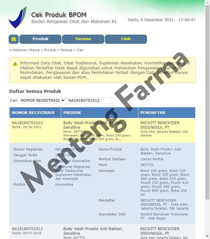 Sabun Mandi Cair Dettol Sensitive - 410 Gram - Menteng Farma