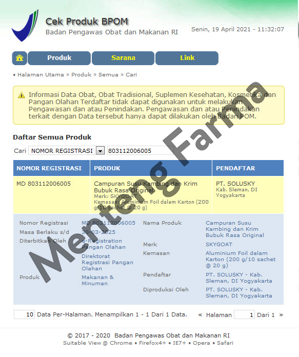 SKYGOAT / SKY GOAT Susu Kambing Etawa Original Bubuk - Menteng Farma