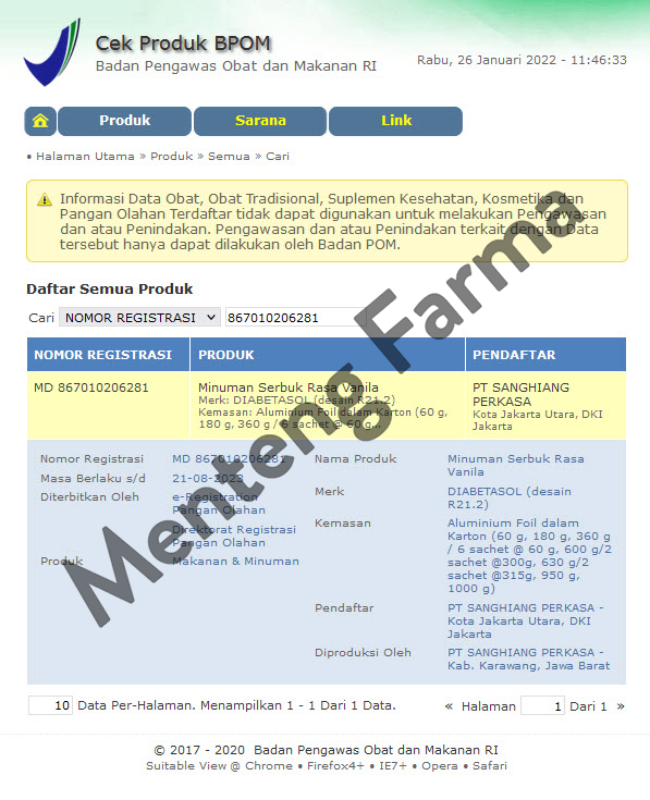 Diabetasol Vanilla 1000 Gram - Susu Penambah Nutrisi Khusus Diabetes - Menteng Farma