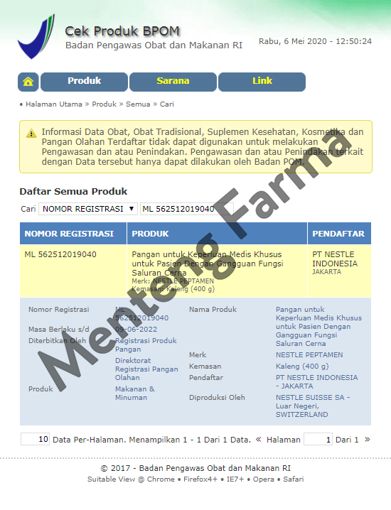 Peptamen 400 Gram - Susu Khusus untuk Gangguan Pencernaan - Menteng Farma