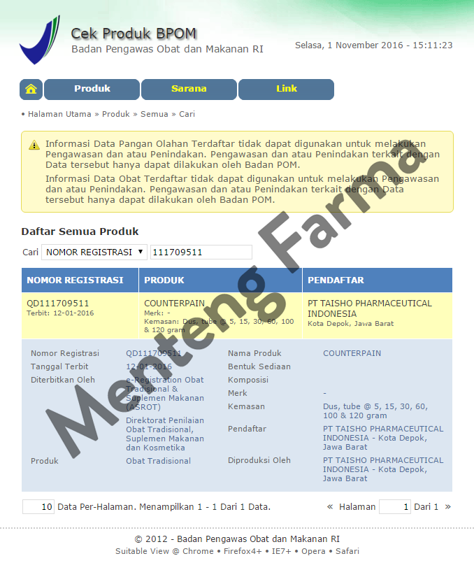 Counterpain 120 gr - Krim Pereda Nyeri Otot, Keseleo, dan Encok - Menteng Farma