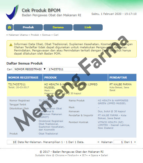 H2 Green Lipped Mussel - Suplemen Sendi, Osteoarthritis, Nyeri Sendi - Menteng Farma