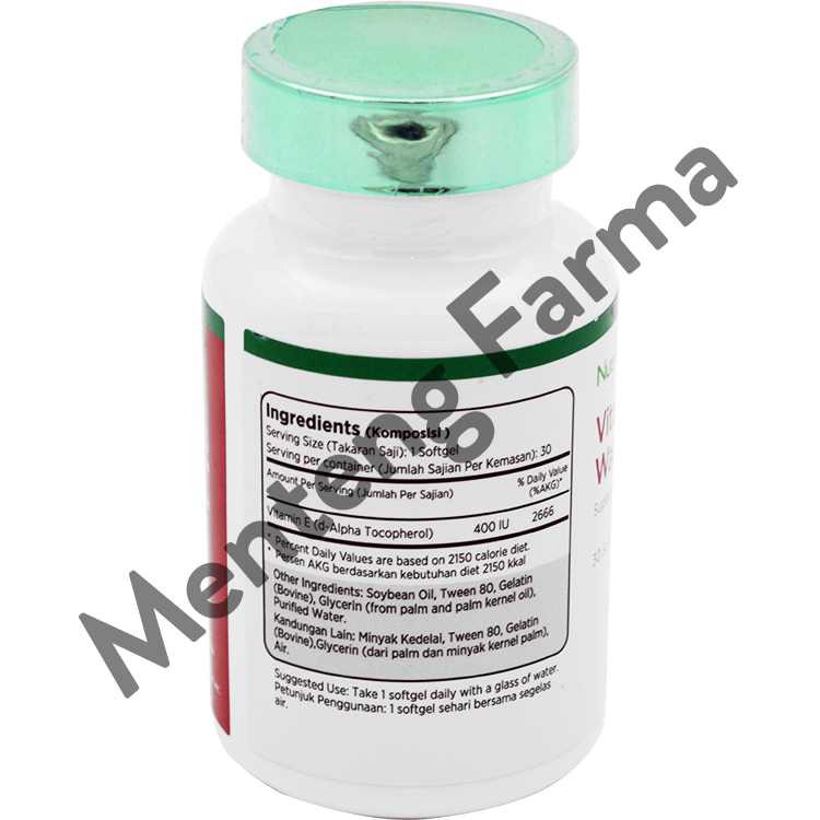 Nutriwell Vitamin E 400IU Water Soluble - Memenuhi Kebutuhan Vitamin E - Menteng Farma