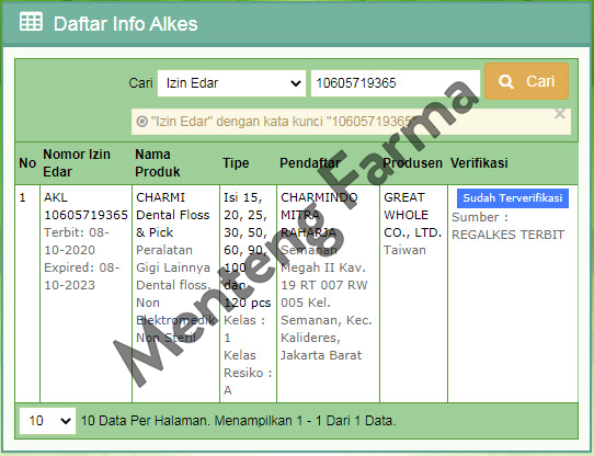 Charmi Dental Floss Pick Art 188 Isi 30 Pcs - Benang Pembersih Sela Gigi - Menteng Farma