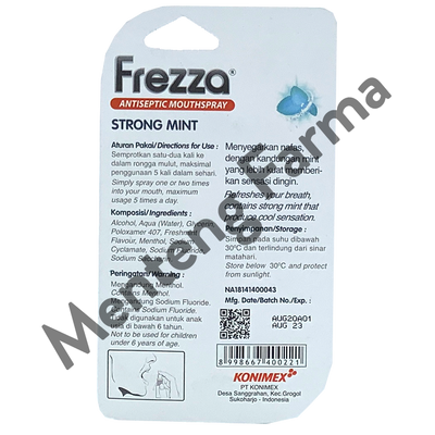 Frezza Antiseptic Mouthspray Strong Mint 13mL - Menyegarkan Nafas dengan Sensasi Dingin - Menteng Farma