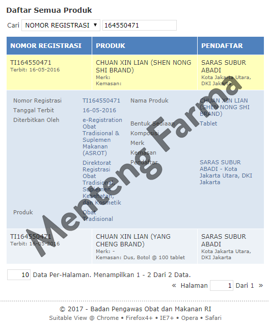 Chuan Xin Lian Tablet - Menteng Farma