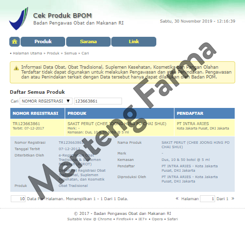 Chee Joong Hing Po Chai Shui - Obat Pereda Sakit Perut - Menteng Farma