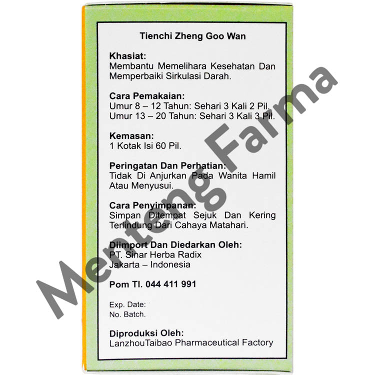 Tienchi Zheng Goo Wan - Suplemen Peninggi Badan - Menteng Farma