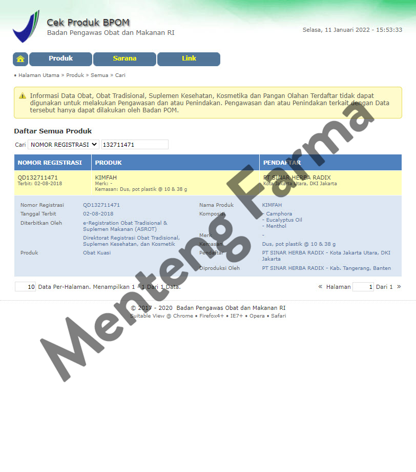 Kimfah Balsem Nusantara 38 Gram - Obat Gosok Nyeri Otot, Pegal Linu, Hidung Tersumbat, Kembung - Menteng Farma