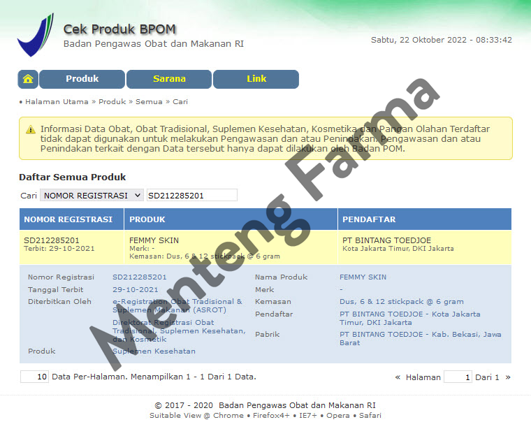 Femmy Skin 12 Sachet - Menteng Farma