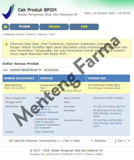 Majakani Rapet Wangi Pill - Jamu Kesehatan Kewanitaan - Menteng Farma