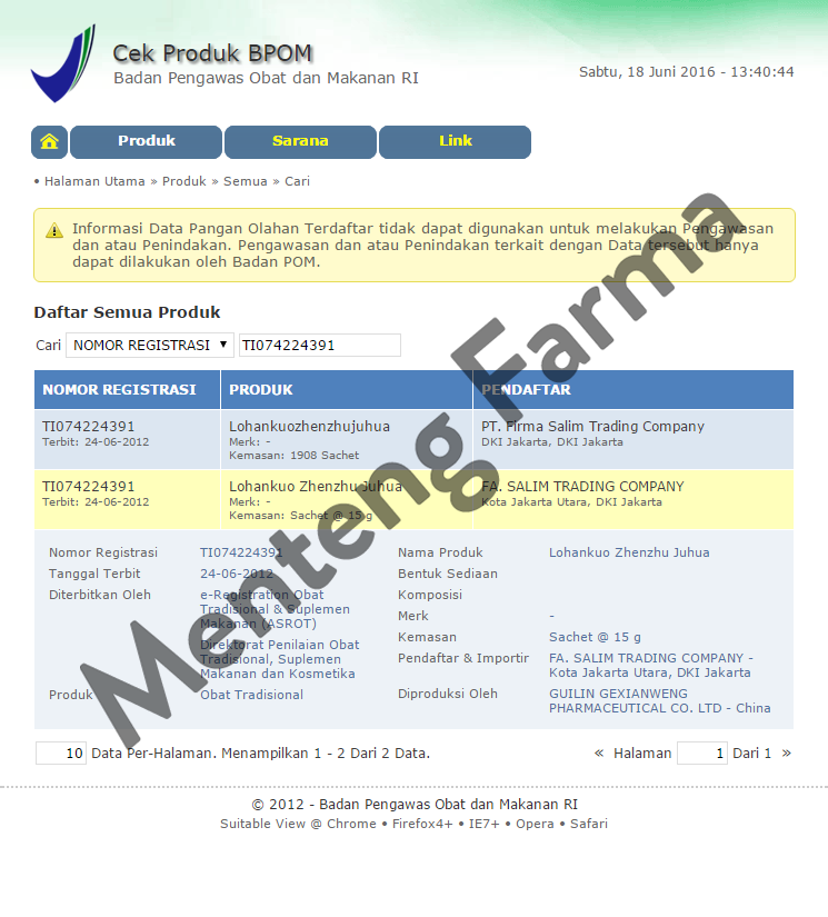 Lohankuo Zhenzhu Juhua (Dengan Chrysanthemum) - Isi 10 - Menteng Farma
