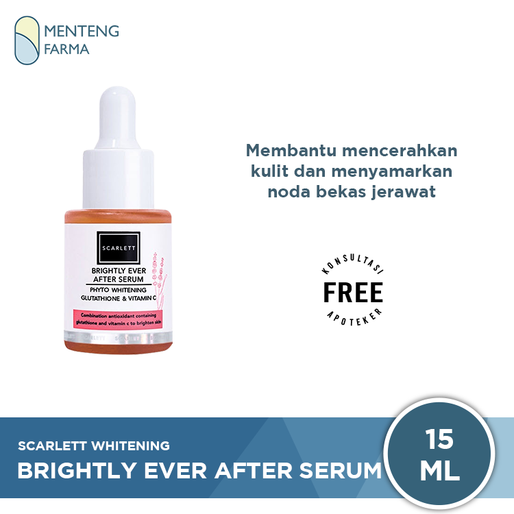 khasiat glutathione untuk kulit Scarlett Whitening Brightly Ever After Serum 15 ML Glia | Neurobiology Journal سيروم الإشراقة من ميديكيوب Add Extra CoQ10:With CoQ10 Boosts