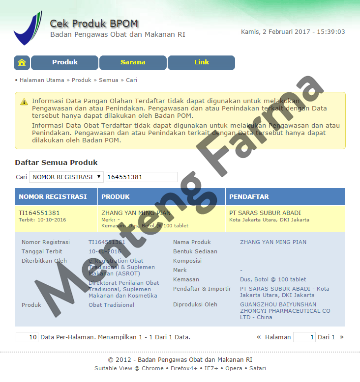 Tablet Zhang Yan Ming - Obat Kesehatan Fungsi Mata, Mengurangi Katarak - Menteng Farma