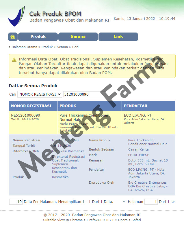 Petal Fresh Pure Thickening Shampoo Normal Hair 355 mL - Merawat Rambut Rontok dan Tipis - Menteng Farma