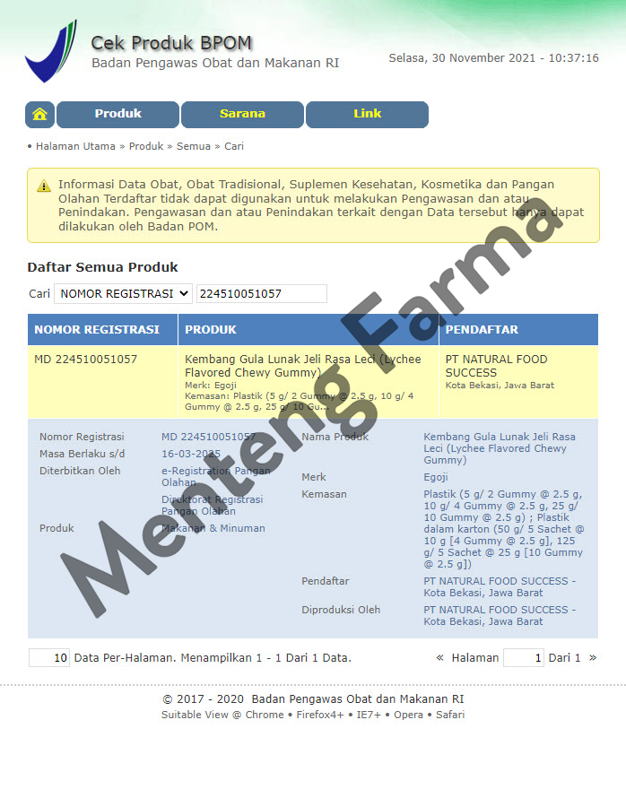 Egoji Chewy Gummy Leci Isi 10 Butir - Permen Gummy Vitamin C - Menteng Farma