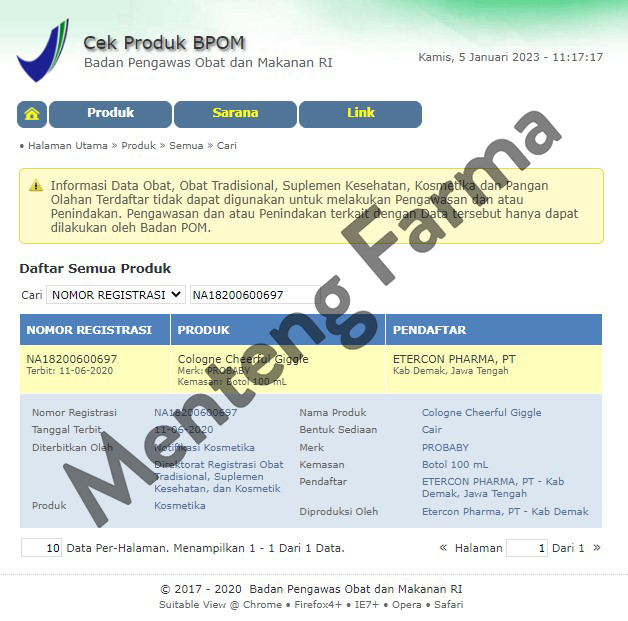 Probaby Cologne Cheerful Giggle 100 mL - Minyak Wangi Bayi - Menteng Farma