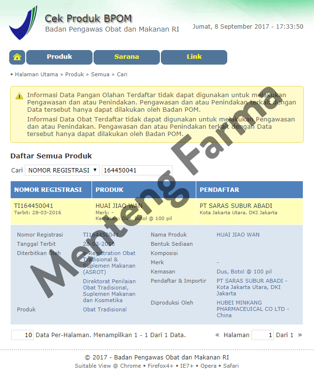 Fructus Sophorae (Huai Jiao Wan) - Menteng Farma